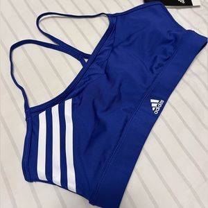 NWT Adidas Climalite Sports Bra, Med, Blue/White